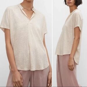 Club Monaco Linen Relaxed Short Sleeve Top